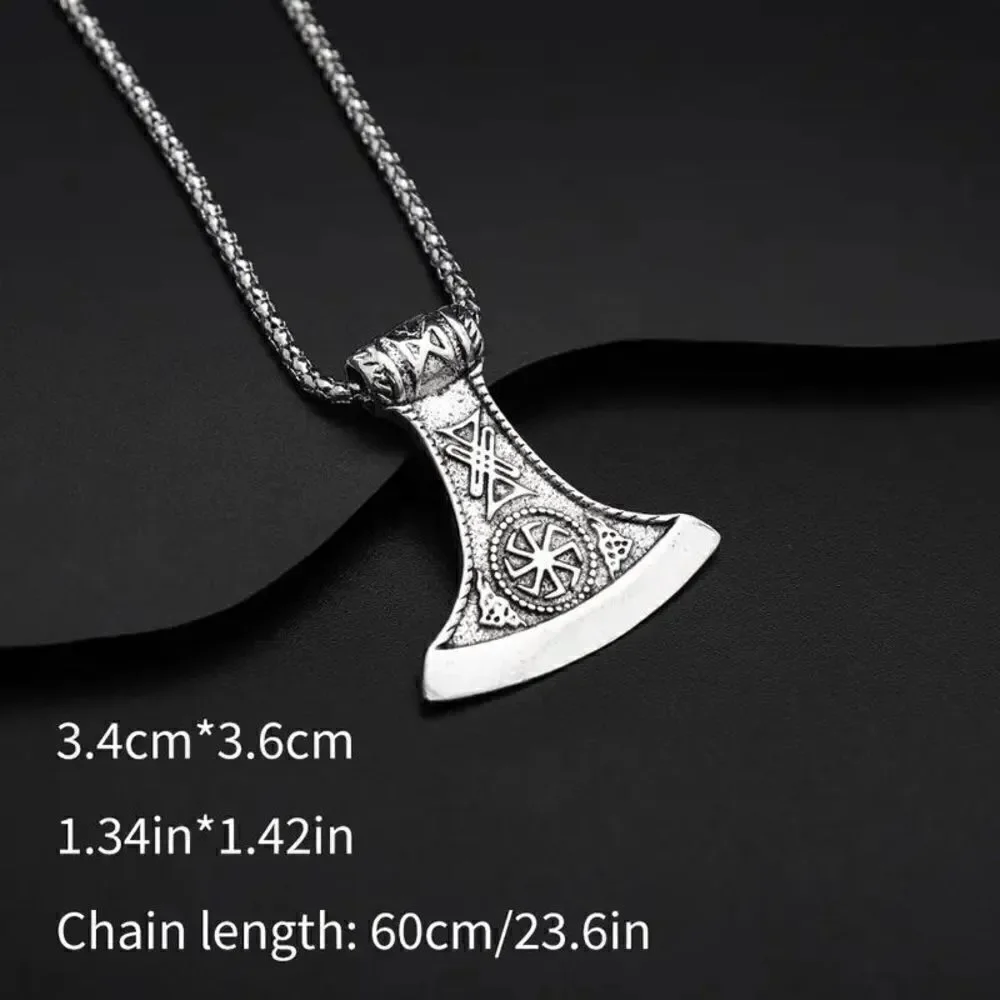 Viking Ax Stainless Steel Pendant Necklace